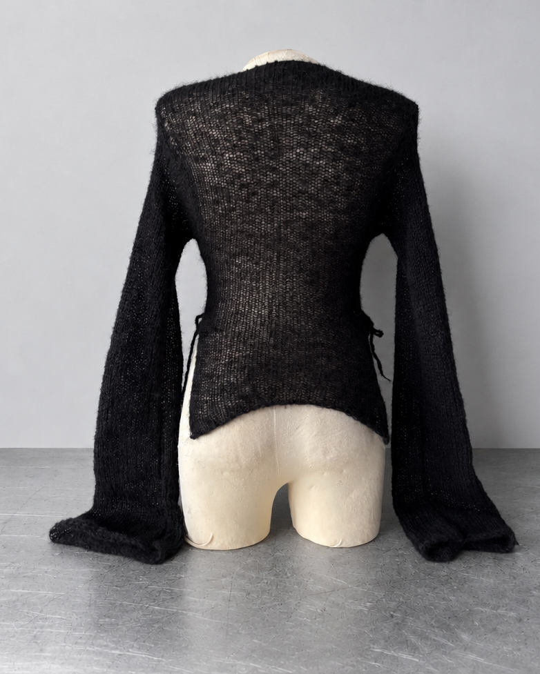 KIMONO SIDE-TIE SWEATER