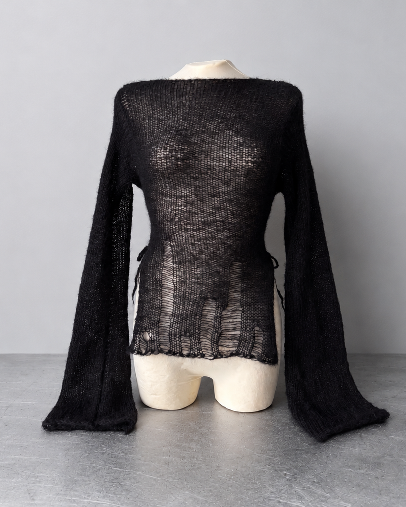 KIMONO SIDE-TIE SWEATER