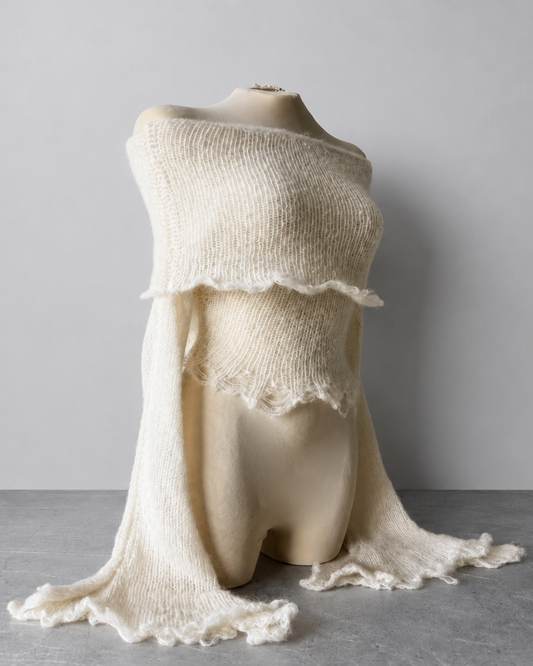OFF-SHOULDER BEIGE SWEATER