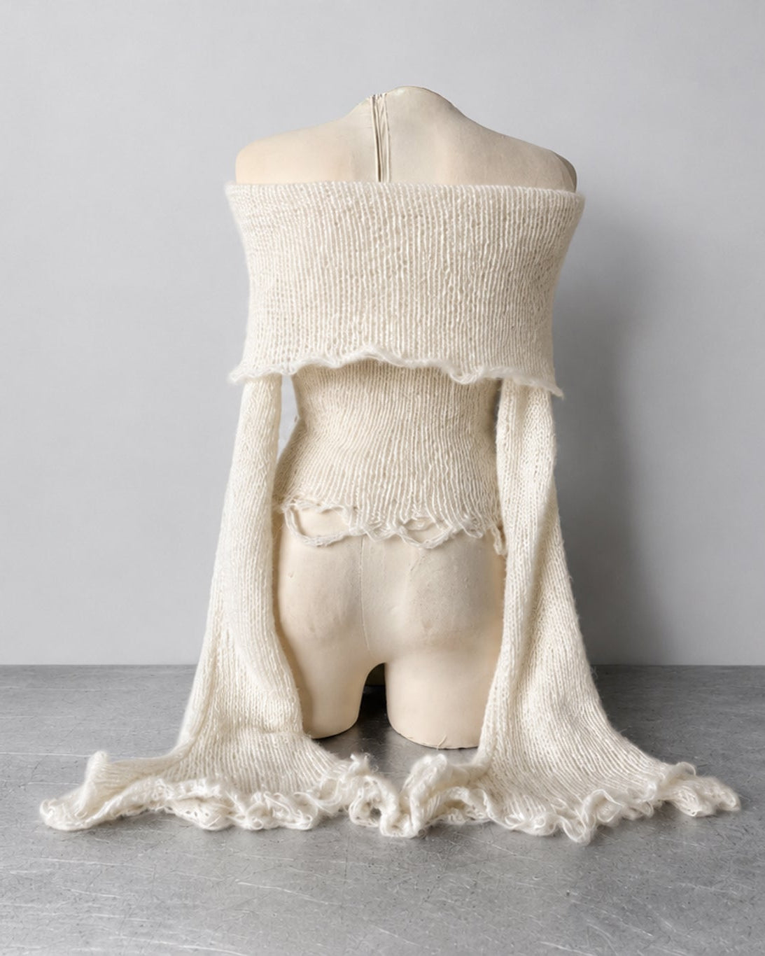OFF-SHOULDER BEIGE SWEATER